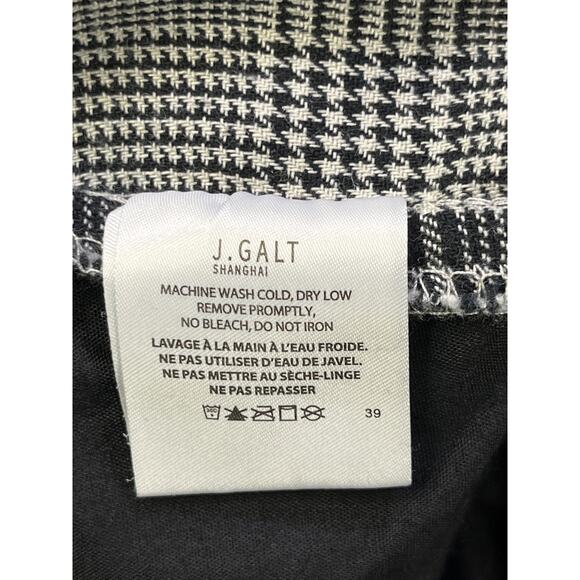 Brandy Melville John Galt Glen Plaid Straight Leg Trousers Black White One Size - Picture 7 of 8